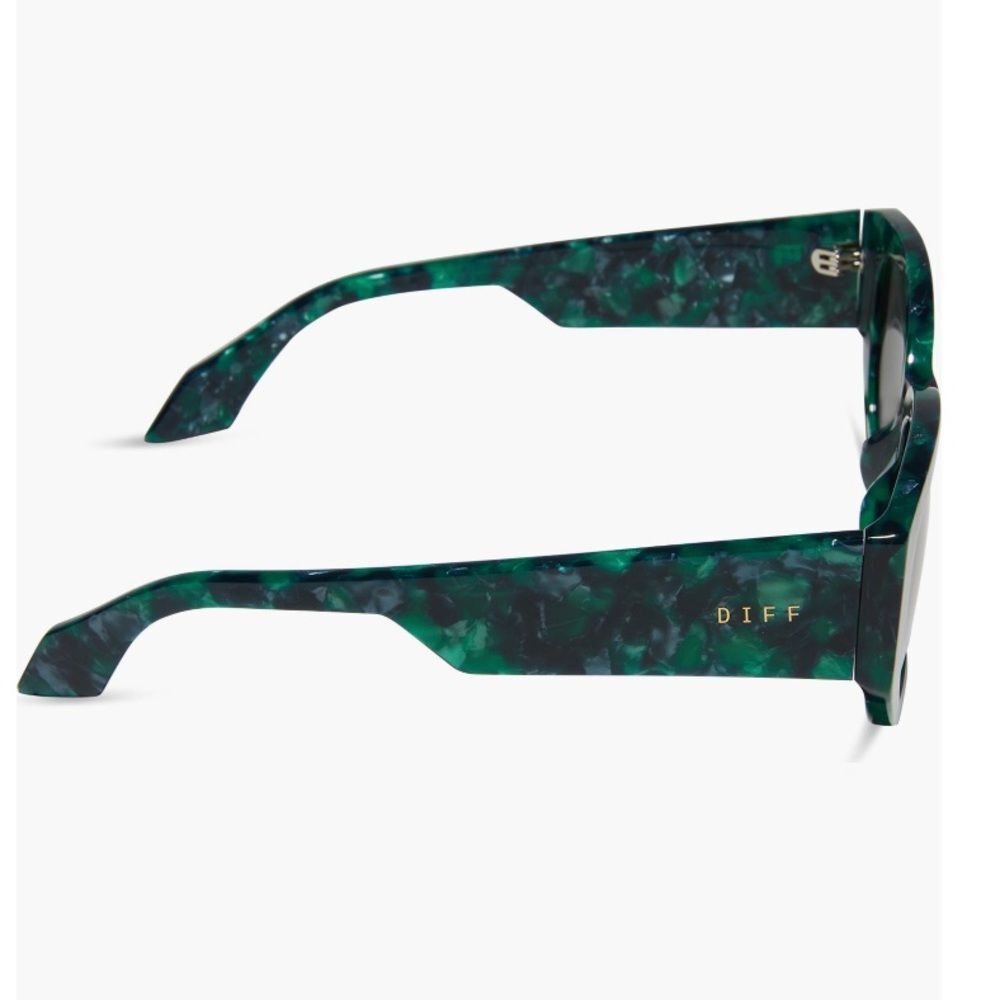 DIFF Drew 54mm Polarized Oval Sunglasses, 100% UV Protection, Green/Black, NWT - Picture 4 of 5